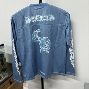 Chrome Hearts blue cut-out long sleeve T-shirt